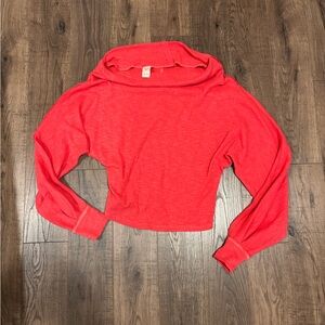 We The Free Coral Cowl Neck Sweater
